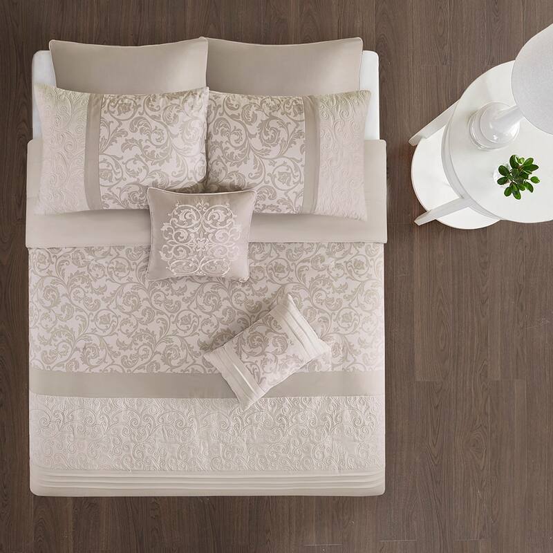 GDF Studio - Embroidered Comforter Set with Decorative Pillows