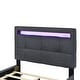 preview thumbnail 14 of 14, Twin Size Upholstered Platform Bed with LED Lighting and Storage Drawers, Modern Design with Lattice Headboard
