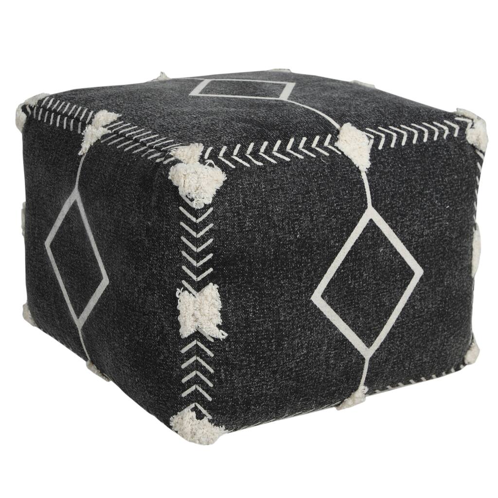 Sevita Textured Diamond Dash Pouf Ottoman