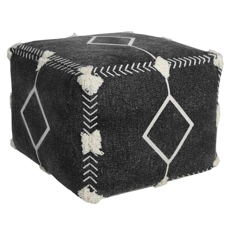 Sevita Textured Diamond Dash Pouf Ottoman