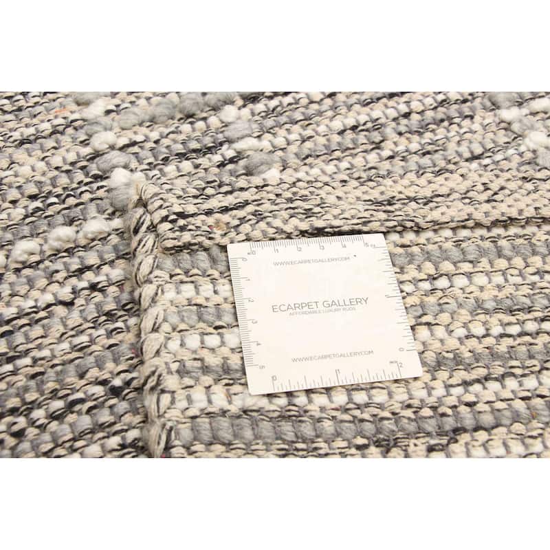 ECARPETGALLERY Braid weave Sienna Grey Wool Rug - 5'11 x 9'0