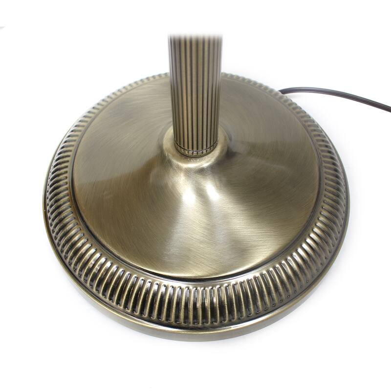 25.5 in. Bronze Finish Table Lamp Set with White Shade, 3 Piece Set for Living Room