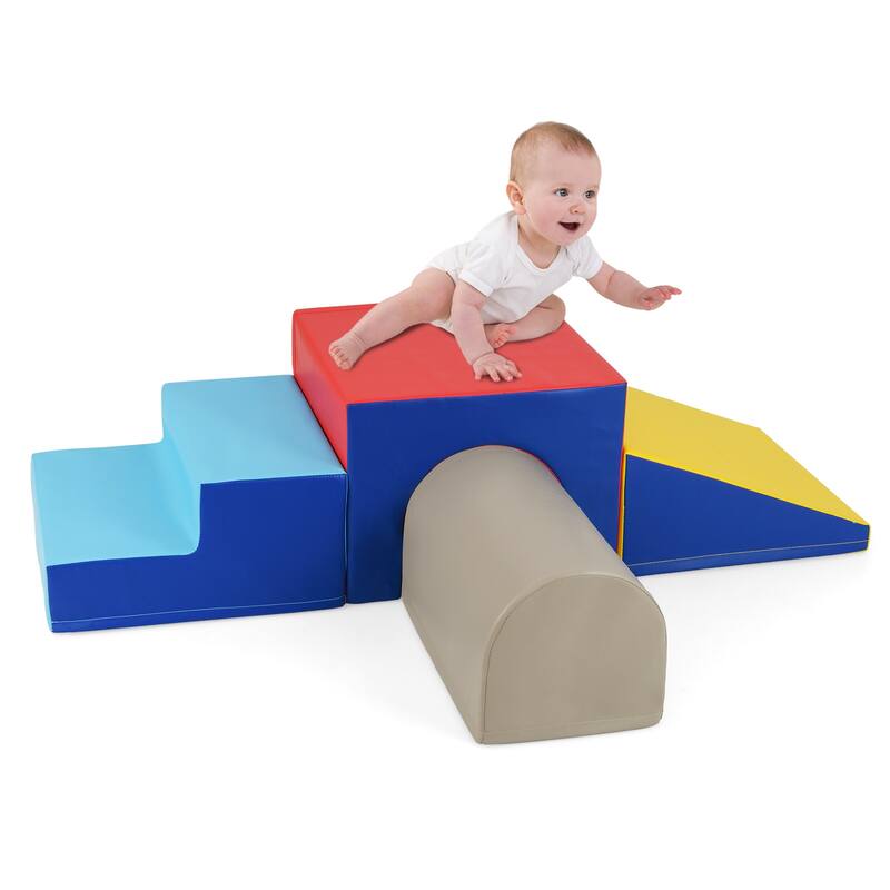 Gymax Kids Climb & Crawl Activity Playset Blocks w/ Waterproof PU - Multicolor - Multicolor