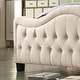 preview thumbnail 3 of 13, Moser Bay Olivia Linen Waved Top Upholstery Button-tufted Panel Bed with Tall Footboard