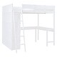 preview thumbnail 5 of 35, Full Size Loft Bed with Desk and Shelf White