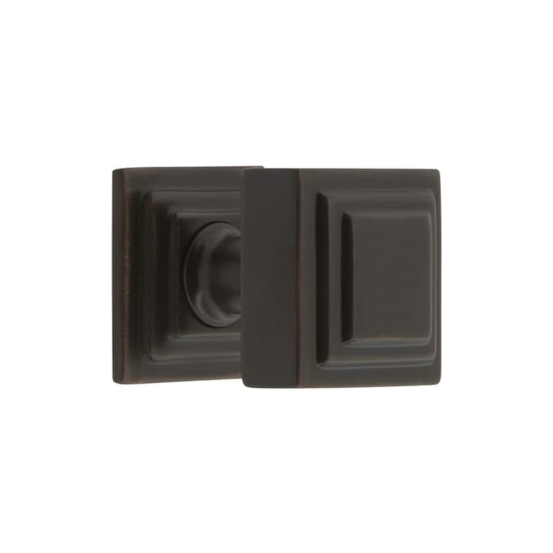 Grandeur CARR-BRASS-KNOB-CARR Carre 1-1/4" Solid Metal Stepped Square - Timeless Bronze