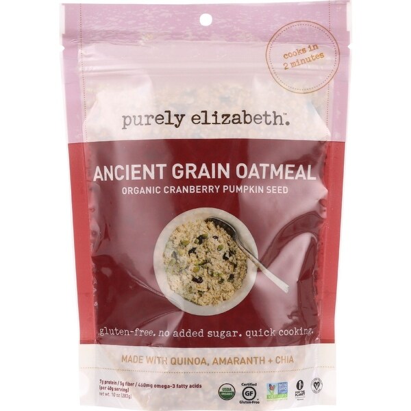 Purely Elizabeth Oatmeal - Organic - Ancient Grain - Cranberry Pumpkin Seed - 10 oz - case of 6