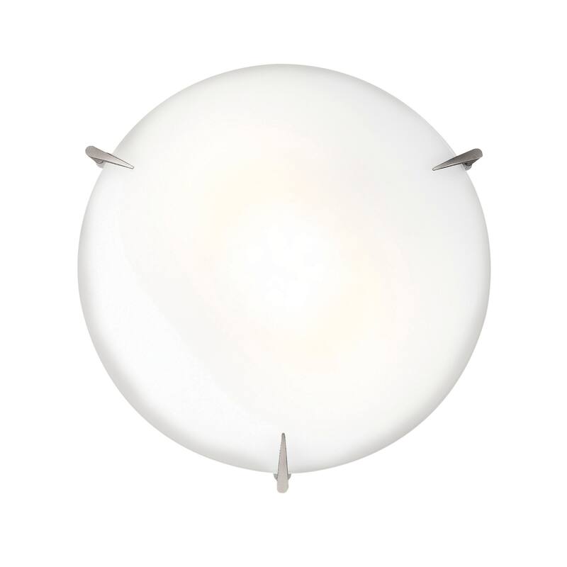 Access Lighting Zenon 2 Light 12" Wide LED Flush Mount Bowl Ceiling - Brushed Steel / Opal