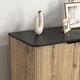 preview thumbnail 10 of 12, Metal Rounded Corner Design Sideboard Buffet Storage Cabinet, Living Room Accent Cabinet TV Cabinet Media Console Table