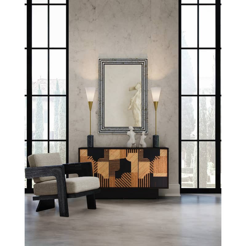 Currey & Company Martini Black Torchiere Table - 37"h x 6"dia - 37"h x 6"dia