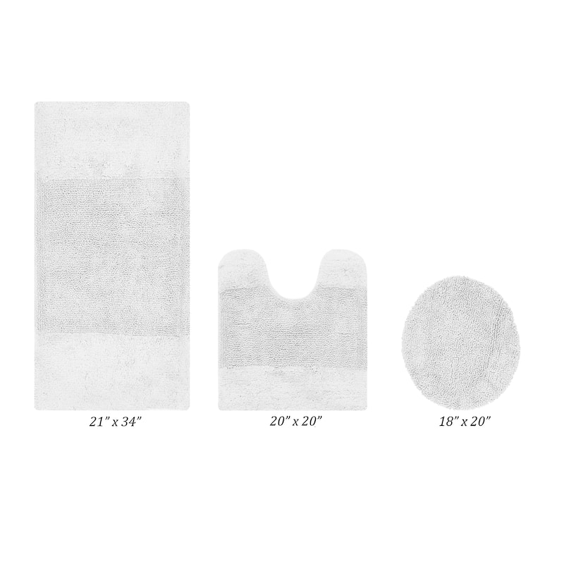 Better Trends Bath Rug 100% Cotton Water Absorbent Tufted Bathroom Rug Set for Shower, Sink Mats Machine Wash Granada Collection
