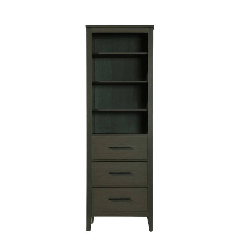 Laura 16-28 Inch Open Shelving Bath Storage Cabinet - Mocha Brown - 24"