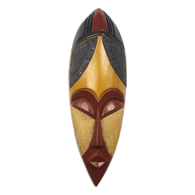 Novica Handmade God Is Good African Wood And Aluminum Mask