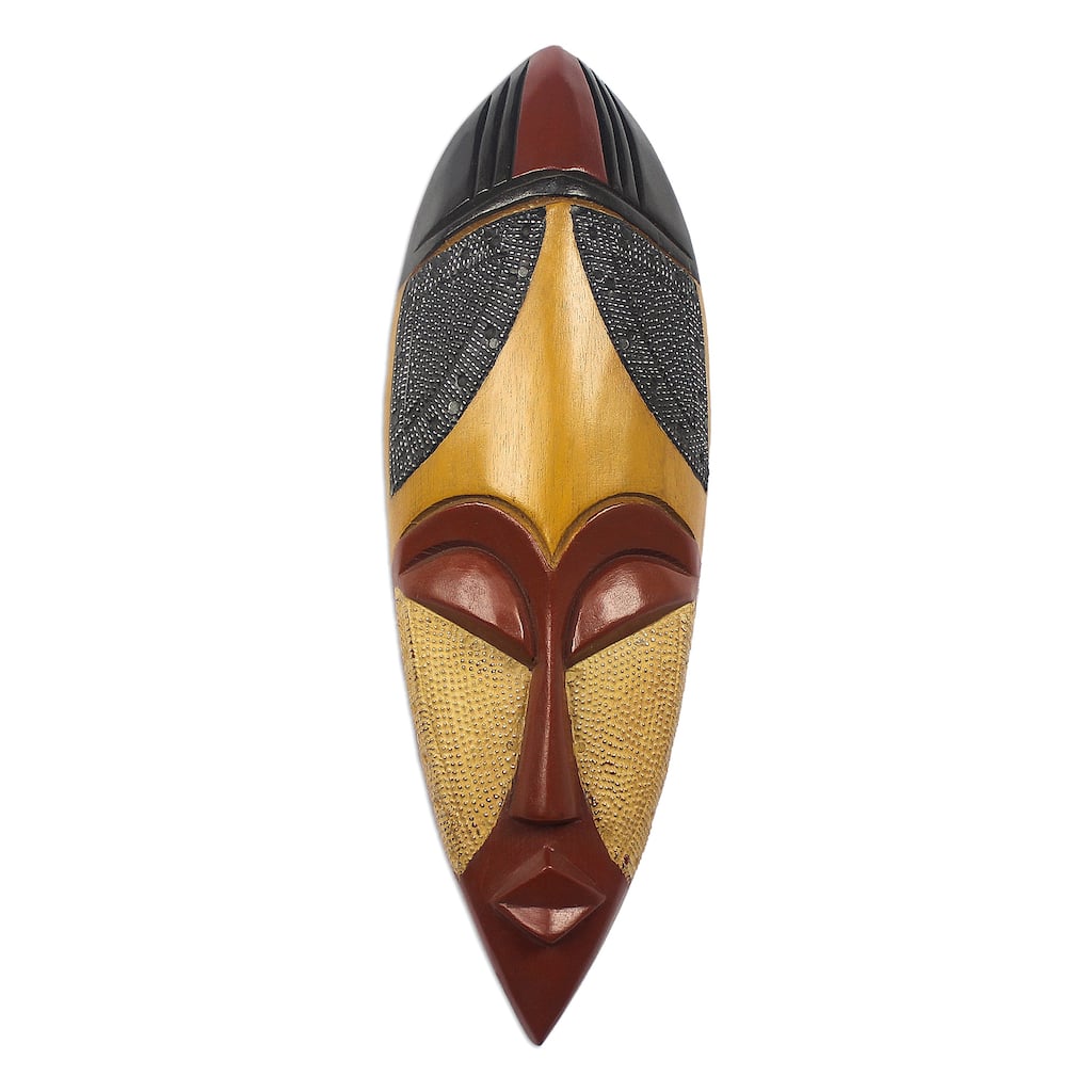 Novica Handmade God Is Good African Wood And Aluminum Mask