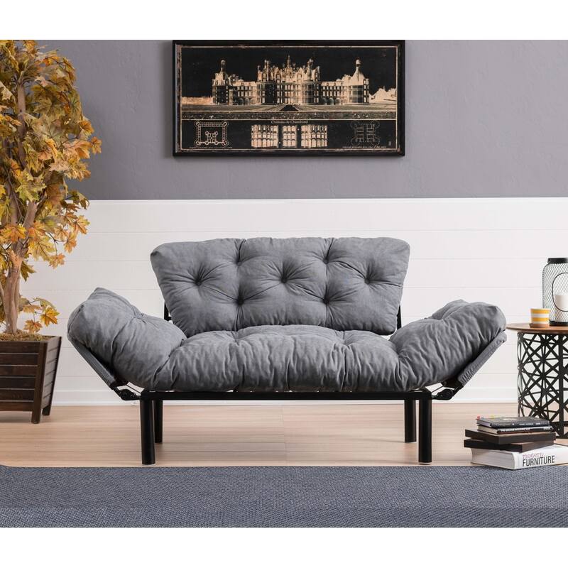 Gazapizm Metal Frame, Tufted Removable Cushions Loveseat