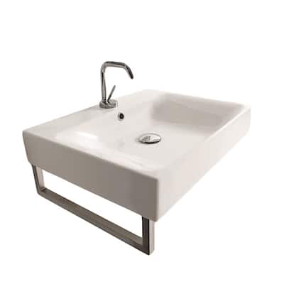 WS Bath Collections 23-5/8" Ceramic Wall Mounted / Vessel Bathroom