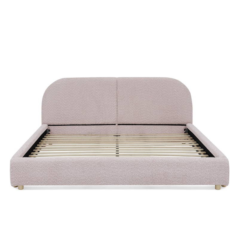Queen Size Upholstered Bed Frame with Tall Headboard