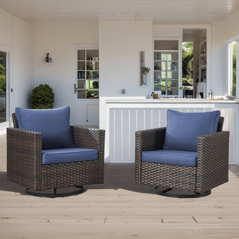 Outdoor Swivel Glider Chairs with Soft Cushion
