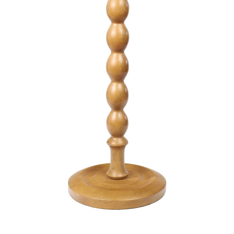 Augustus 24.5" Spindle Wood Pedestal Round Drink Table and Decorative End Table, By JONATHAN Y
