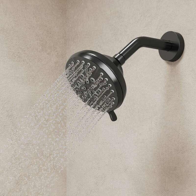GRANDJOY 2-Function Shower System 5" High Pressure Shower Head and Tub Spout with Valve