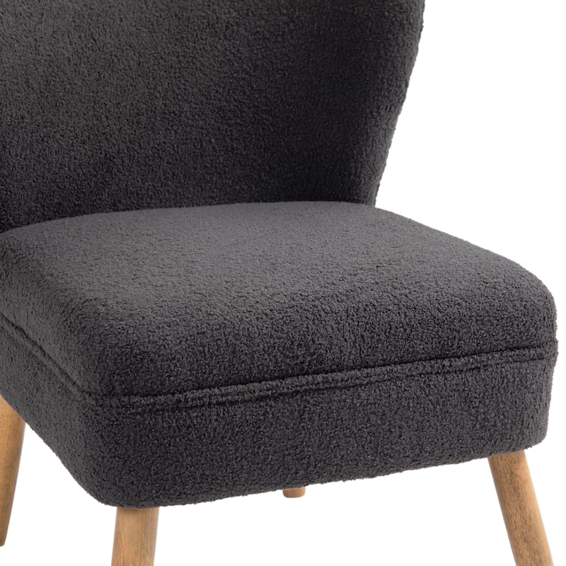 Linen Armless Accent Chair Slipper Chair