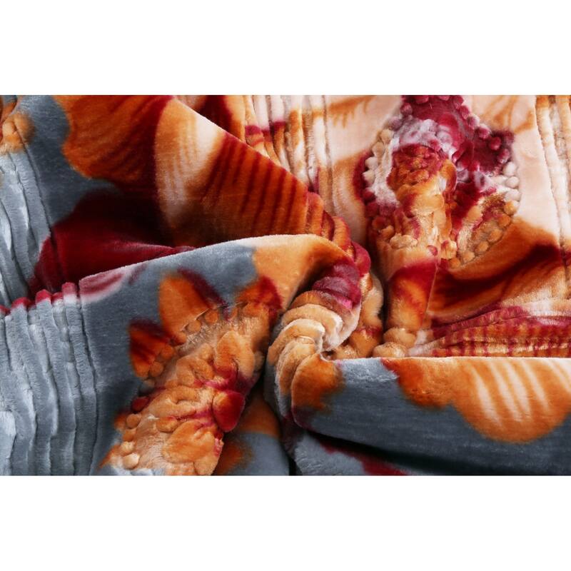 Empyrean Velvet 2 Ply Heavy Reversible Printed Raschel Blanket