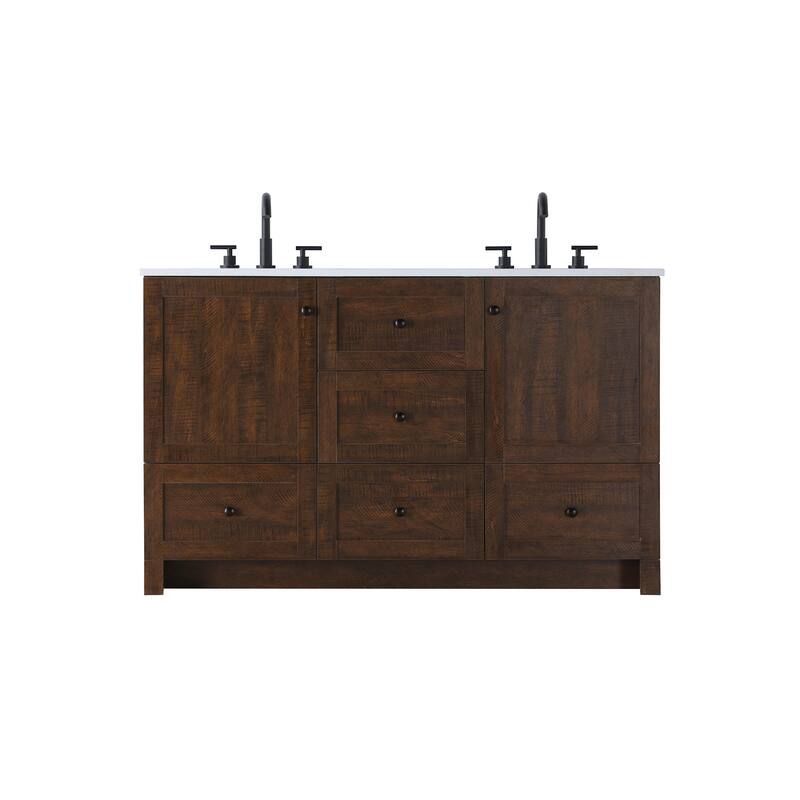 Elegant Lighting VF2854D Soma 54" Free Standing Double Basin Vanity - Expresso - Espresso Finish