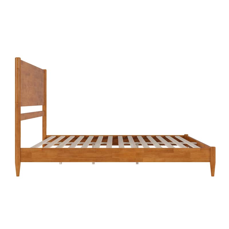 King Size Platform Bed - Solid Wood Low Profile Bed Frame - Victorian Style Bedroom Furniture
