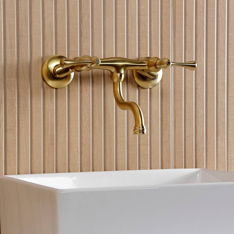 Kingston Brass Kingston Two-Handle 2-Hole Wall Mount Bathroom Faucet