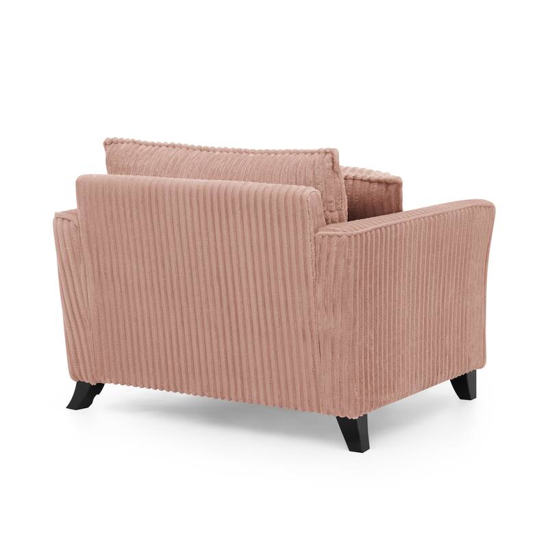 Tufted Corduroy Lazy Sofa Chair with Backrest and Armrests Single Person Lounge Chair for Living Room or Bedroom Accent Chairs