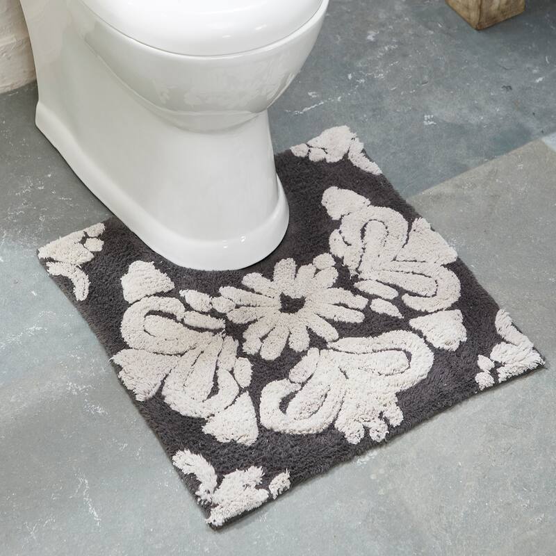 Better Trends Medallion Collection 100% Cotton 4-Pc Set Bathroom Rugs-Soft & Super Absorbent, Non-Skid Latex, Machine Washable