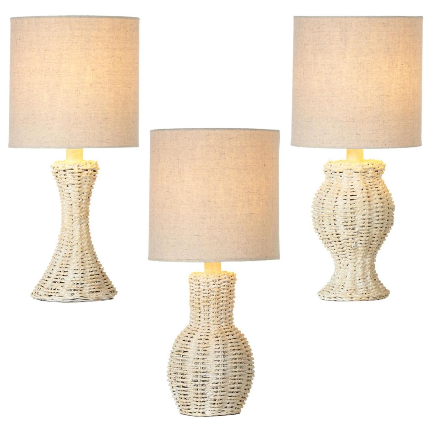 Shop Set Of 3 Assorted Whitewash Woven Wicker Mini Decorative