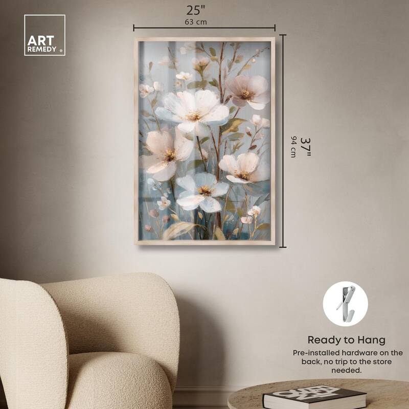 Vintage White Meadow Shadowbox by Art Remedy
