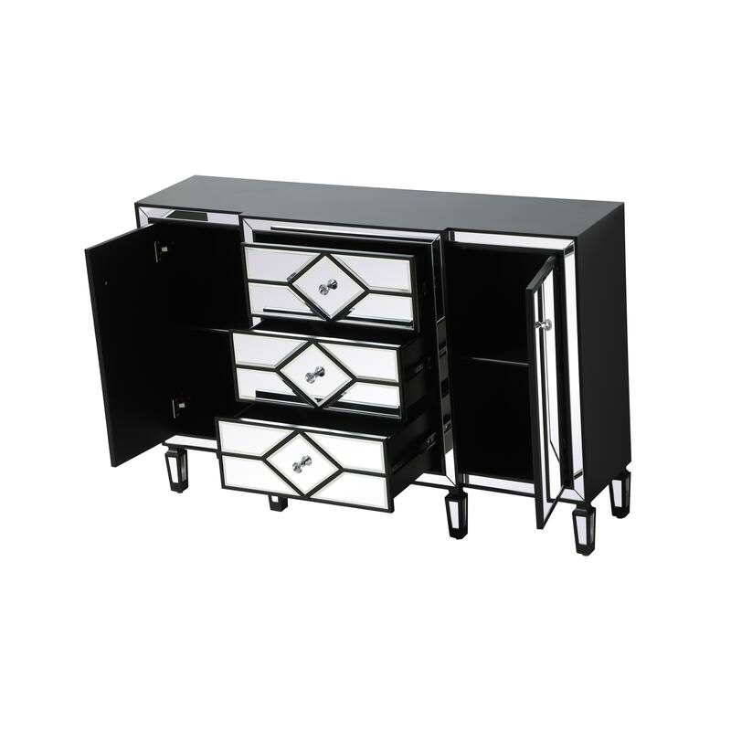 2-Door Mirrored Accent Cabinet