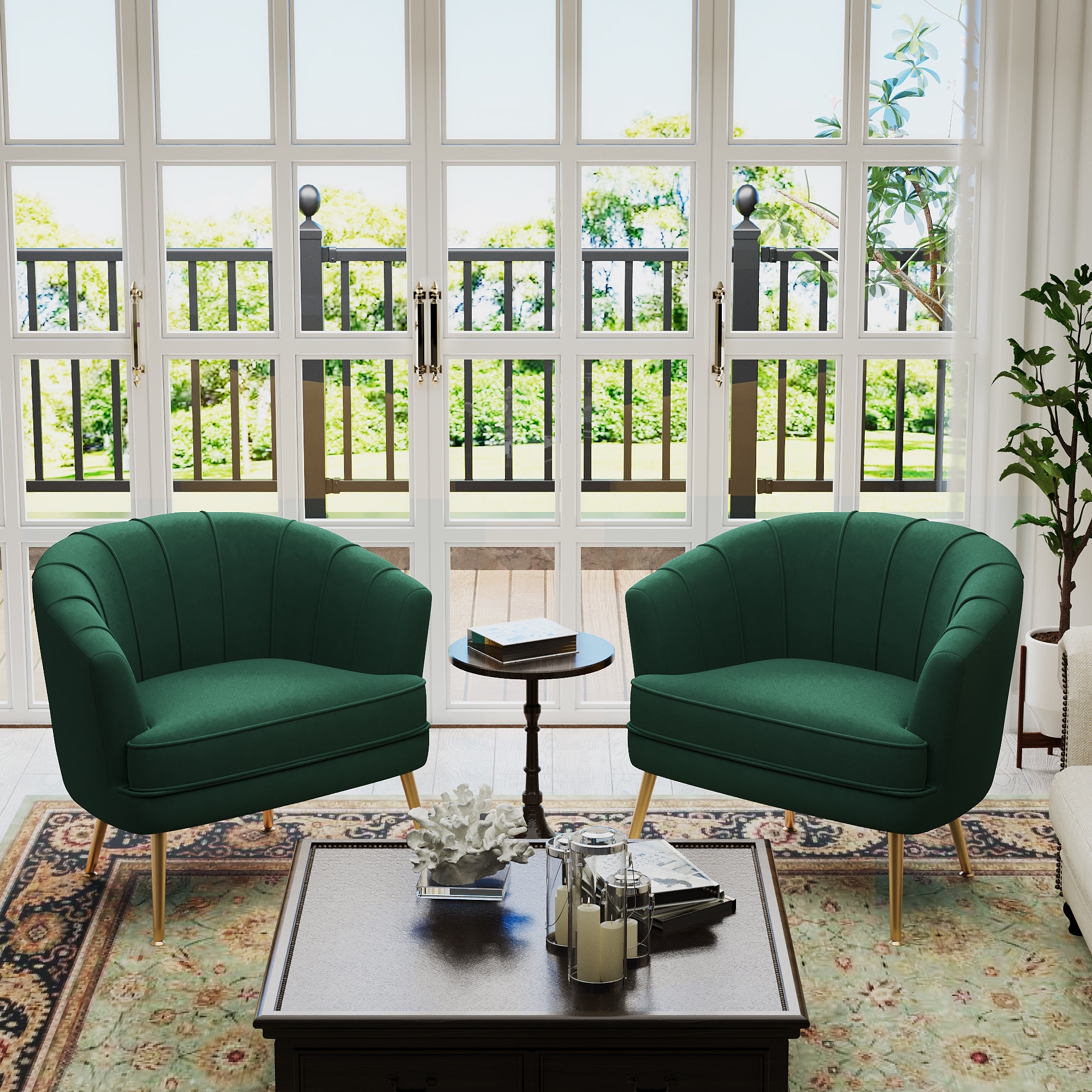 Velvet Accent Chairs for Living Room Bedroom Office Leisure Upholstered Single Sofa Chair