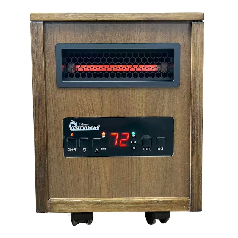 Indoor Infrared Space Heater With Remote Control, 1500W, Coffee - Brown