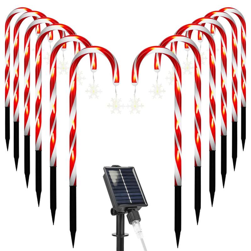 Solar Christmas Candy Cane String Lights