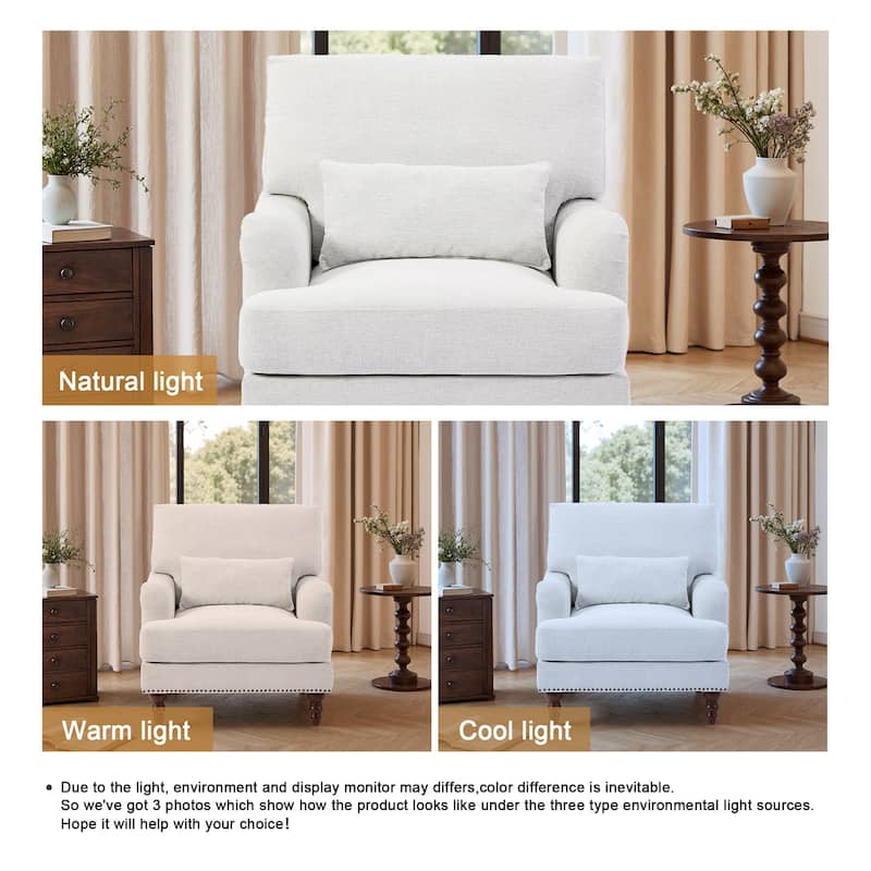 Set of 2 Mid Century Chenille Upholstered Accent Chairs