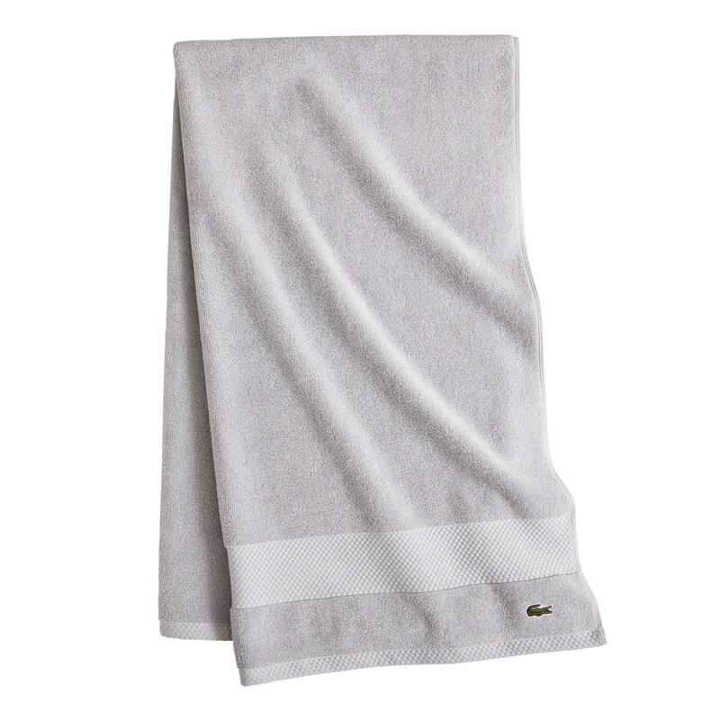 Lacoste Heritage Supima 100% Cotton Bath Towel, Hand Towel, Wash Cloth, and Bath Sheet - Micro Chip - Bath Sheet