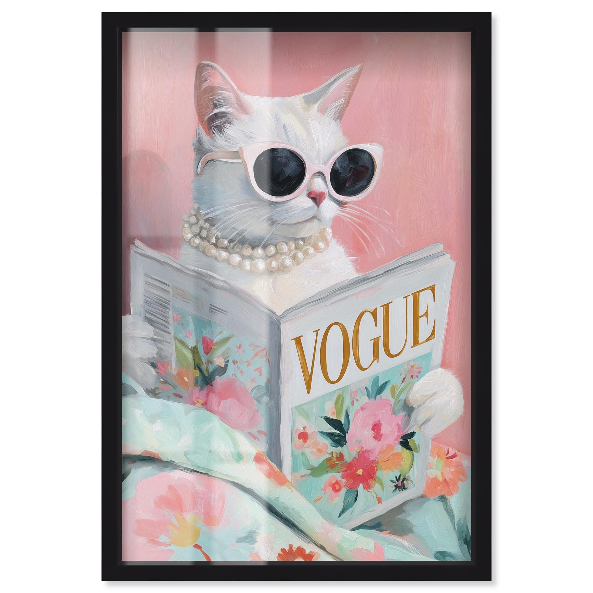 Spring Magazine Feline Pet Wall Decor Shadowbox Print by Art Remedy