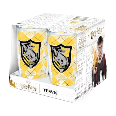Tervis Harry Potter House Rules Collection Made in USA Double Walled Insulated Travel Tumbler, Hufflepuff - 16oz - 4pk