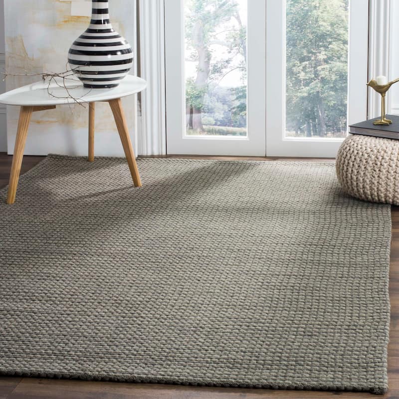 SAFAVIEH Handmade Natura Refiqe Wool Rug - 5' x 8' - Dark Grey - Rectangle