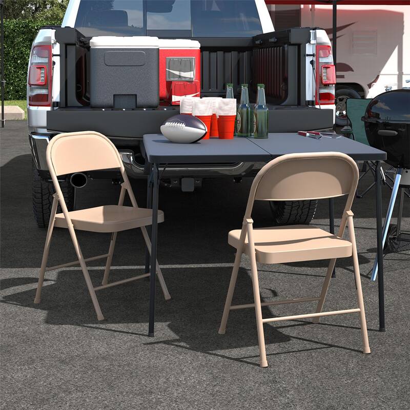 COSCO SmartFold All-Steel Folding Chair, 4-Pack