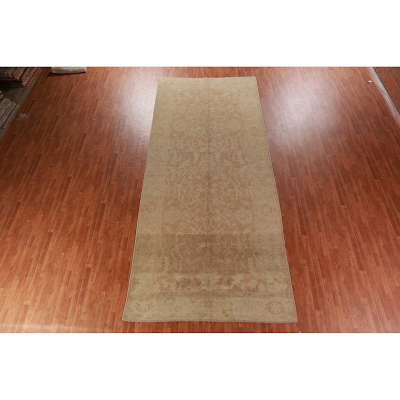 Hand Knotted Oriental 100% Wool Carpet Transitional All-Over Oranges & Rust Oushak Area Rug - 15' 7'' X 6' 8''