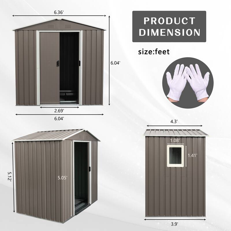 GDF Studio - Quay Outdoor Metal Storage Shed with Window and Galvanized Steel Construction