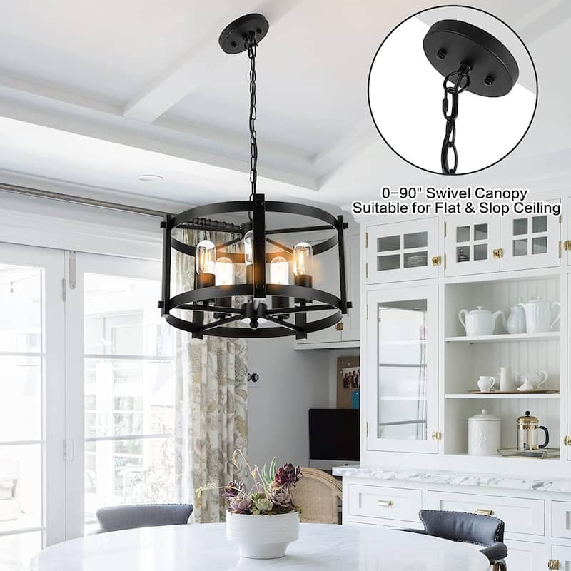 WINGBO Modern Round Pendant Light Chandelier 5-Light Hanging Lantern Light - N/A