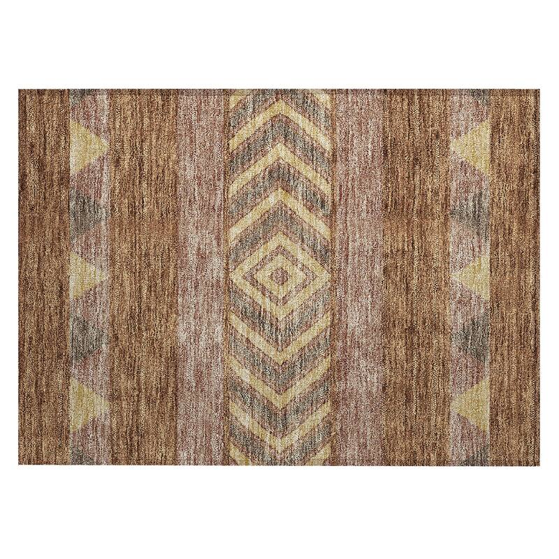 Machine Washable Indoor/ Outdoor Global Boho Chantille Rug