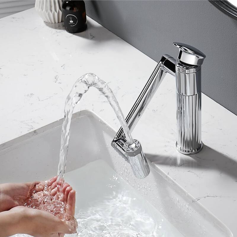 Lefton Rotatable Bathroom Faucet with Temperature Display in Fahrenheit with 2 Water Modes, BF2208-PRO