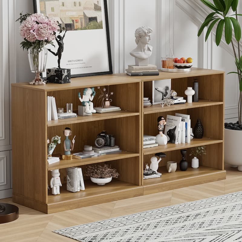 Doorless Wood Bookshelf Storage Cabinet Bookcase&Office Cabinet for Kitchen Bedroom Entryway Living Room Dinning Room