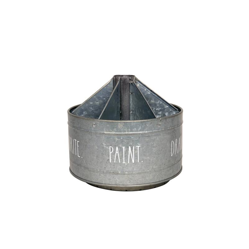 Rae Dunn Galvanized Rotating Desktop Stationary Spinner